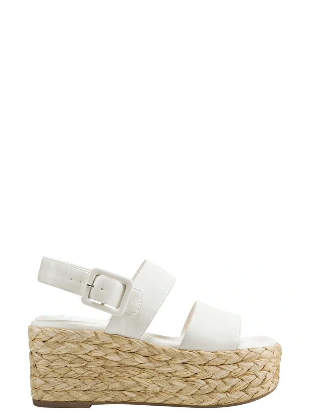 Marc Fisher White Platform Espadrille Wedge Sandal